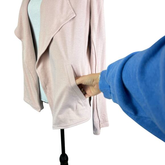 Caslon Blush Pink Open Front Cotton Knit Casual Cardigan Lightweight Jacket - Picture 8 of 12